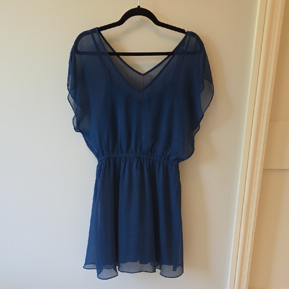 Express Blue Sheer Dress